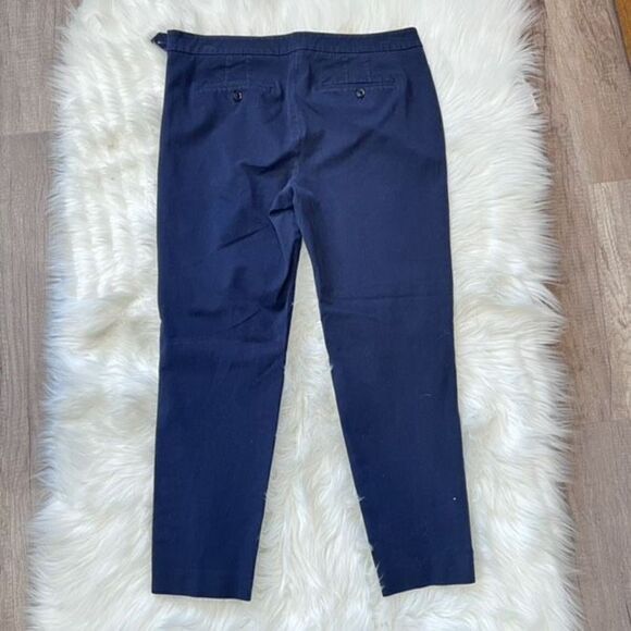 Talbots Chatham Women's Ankle Pants Side Zip Button Hem Cropped‎ Blue Size 10 - Picture 2 of 9